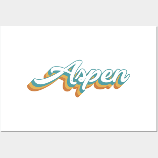 Aspen Colorado Retro Lettering Posters and Art